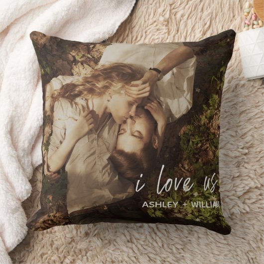 私はカップルの引用文の写真名を愛する クッション (ブランケット)