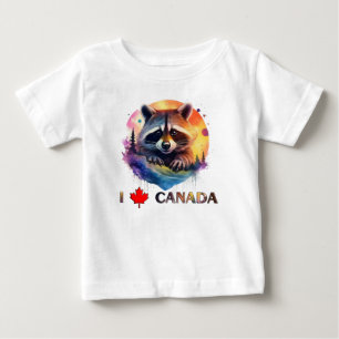 私はカナダが大好き、アライグマ。 ベビーTシャツ