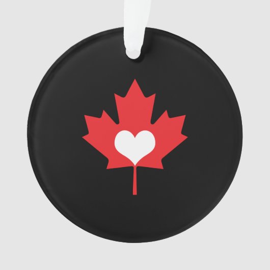 私はカナダのハートおよびカエデの葉を愛します オーナメント (正面)
