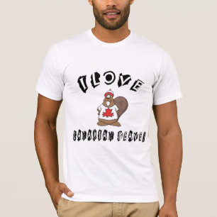 私はカナダのビーバーのTシャツを愛します Tシャツ
