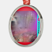 私はカナダをlove メタルオーナメント (左)