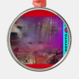 私はカナダをlove メタルオーナメント