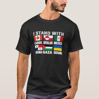 私はカナダ グリーンランド メキシコ パナマ ガザ Uを支持します Tシャツ