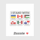 私はカナダ・メキシコ・ガザ・ウクライナと共に立つ シール (シート)