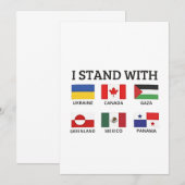 私はカナダ・メキシコ・ガザ・ウクライナと共に立つ 招待状 (正面/裏面)
