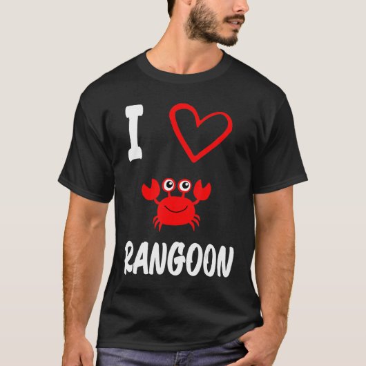 私はカニのラングーンかわいいカニが大好き Tシャツ (正面)