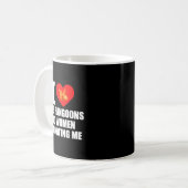 私はカニのワンタンと私を支配する女性が大好きです コーヒーマグカップ (正面左)