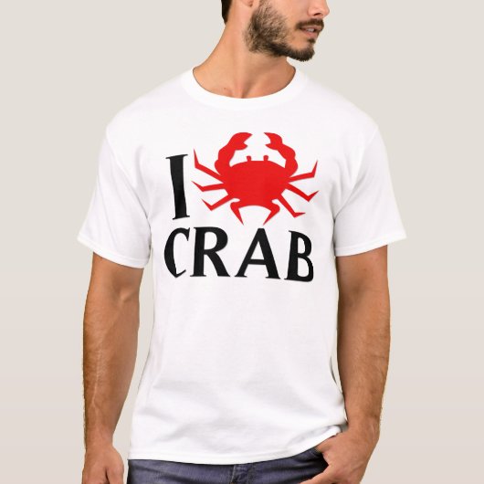 私はカニを愛します Tシャツ (正面)