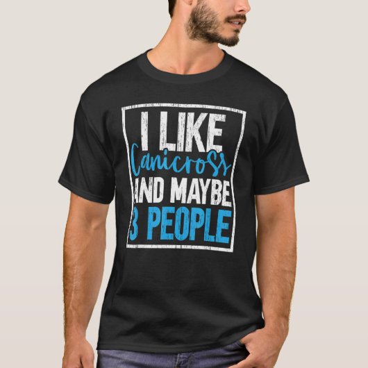 私はカニクロスと多分3人の人の犬ランニングのジョーが好き Tシャツ (正面)