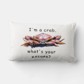 私はカニ…何の言い訳だ?枕 ランバークッション (裏面)