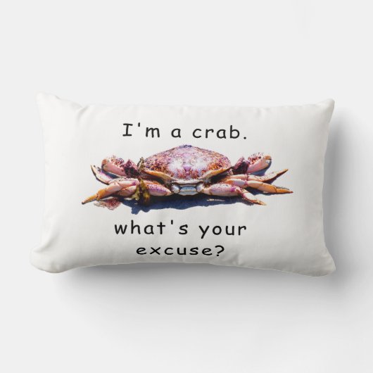 私はカニ…何の言い訳だ?枕 ランバークッション (正面)