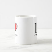 私はカヌーをこぐことを愛します コーヒーマグカップ (中央)