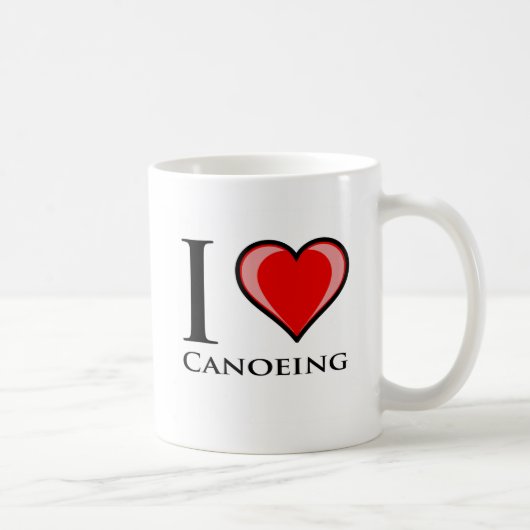 私はカヌーをこぐことを愛します コーヒーマグカップ (右)