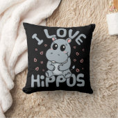 私はカバが大好きカバ クッション (ブランケット)