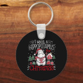 私はカバが欲しいクリスマスのパジャマかわいいカバ キーホルダー (正面)