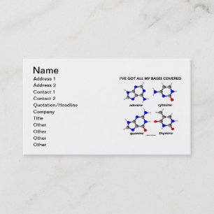 私はカバーされる私の基盤をすべて持っています(Nucleobases) 名刺
