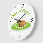 私はカピバラを愛します ラージ壁時計 (傾斜)