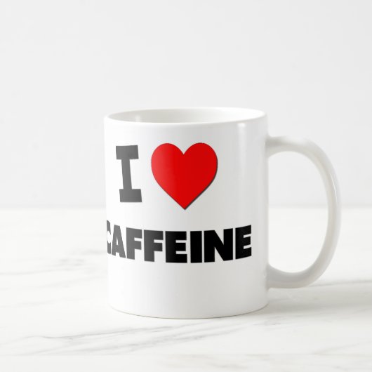 私はカフェインを愛します コーヒーマグカップ (右)