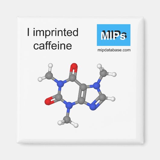 私はカフェイン磁石のボールとスティックを刻印した マグネット (正面)