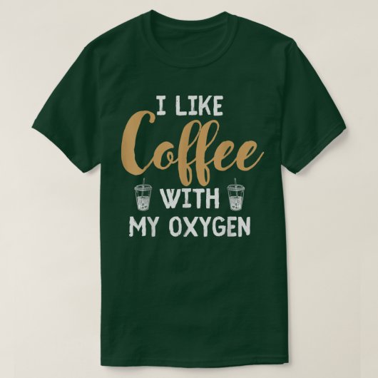 私はカフェイン飲料のコーヒーが好きだ Tシャツ (デザイン正面)