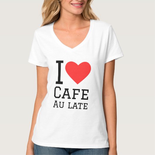 私はカフェauの遅れが大好き tシャツ (正面)
