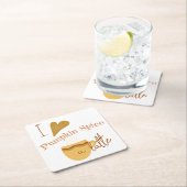 私はカボチャのスパイスを愛するラテ ユーモアのある スクエアペーパーコースター (インサイチュ)