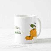 私はカボチャのミニマリストかわいいコーヒーMが大好き コーヒーマグカップ (正面右)