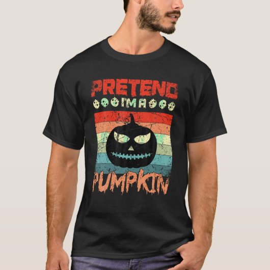 私はカボチャの怠惰ハロウィン不気味のコスムのフリ Tシャツ (正面)