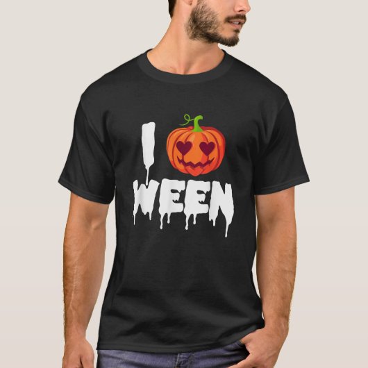 私はカボチャの間の面白いハロウィンジョーク引用文男性Wome Tシャツ (正面)