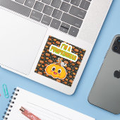 私はカボチャ背景正方形のカボチャ頭1だ シール (ノートパソコンとiPhone)