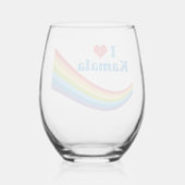 私はカマラカワイレインボーが大好き ステムなしワイングラス (裏面)