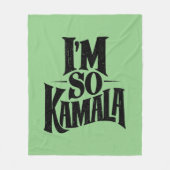 私はカマラブラットグリーンミーム フリースブランケット (正面)