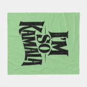 私はカマラブラットグリーンミーム フリースブランケット (正面(横))