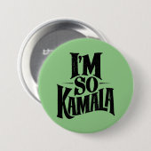 私はカマラブラットグリーンミーム 缶バッジ (正面&裏面)