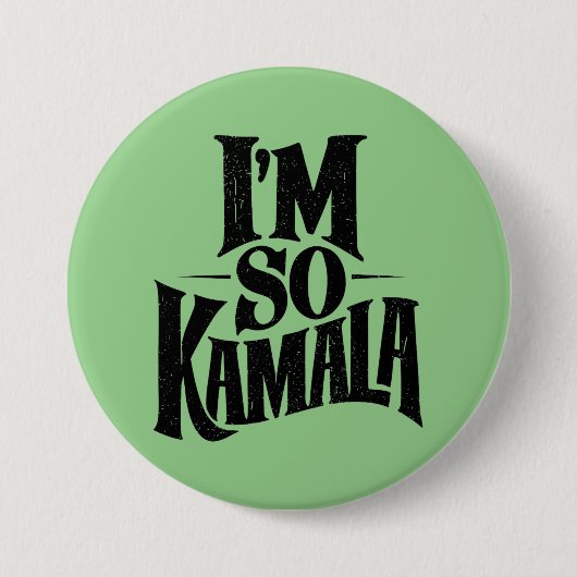 私はカマラブラットグリーンミーム 缶バッジ (正面)