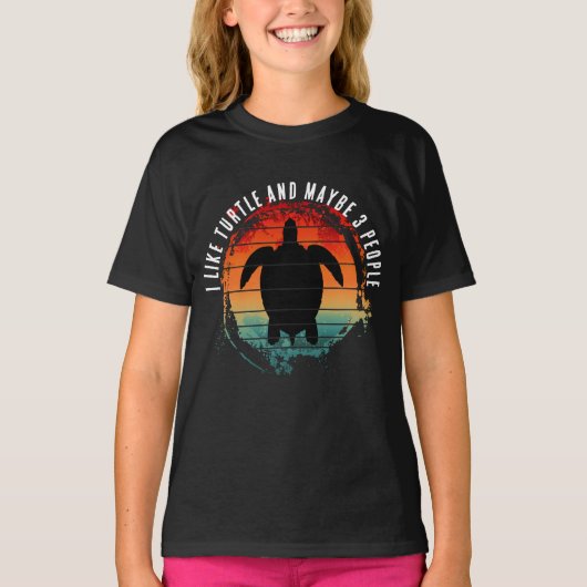 私はカメが好きです 多分3人も Tシャツ (正面)