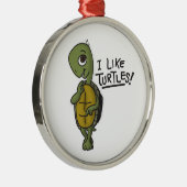私はカメのオーナメントを好みます メタルオーナメント (右)