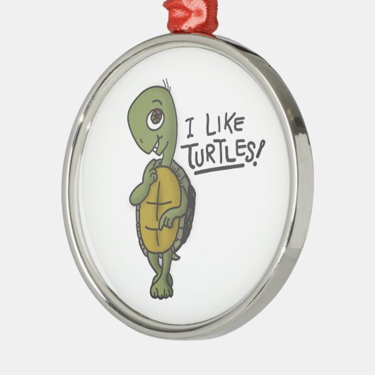 私はカメのオーナメントを好みます メタルオーナメント (左)