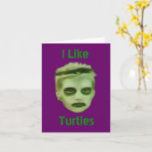 私はカメのゾンビの子供カードを好みます カード (黄色い花)