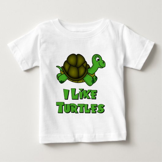私はカメを好みます ベビーTシャツ (正面)