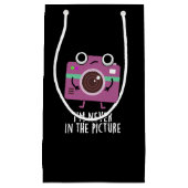 私はカメラに入っておもしろいいないDark BG スモールペーパーバッグ (正面)