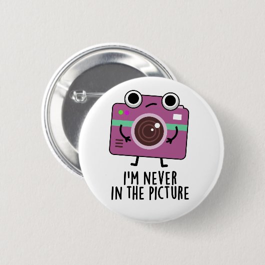 私はカメラのパンで写真しおもしろいていない 缶バッジ (正面&裏面)