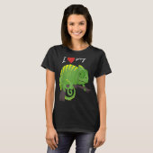 私はカメレオンリザードラグランが大好き Tシャツ (正面フル)
