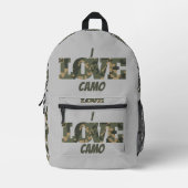 私はカモフラージグリーンブラウンが大好き | プリントバックパック (正面)