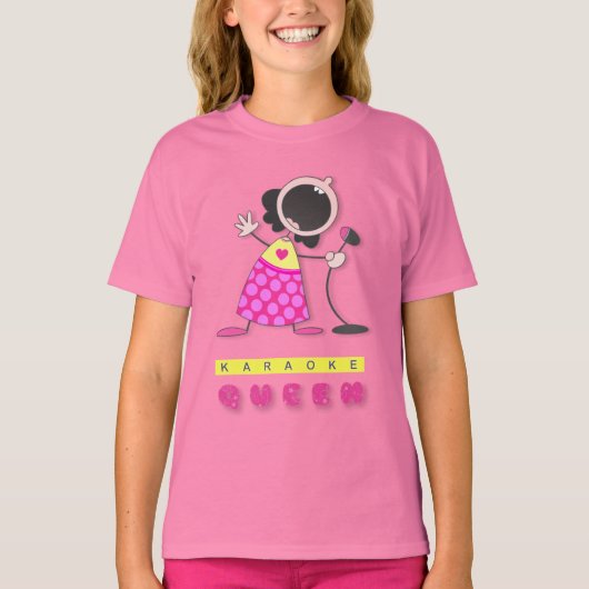私はカラオケが大好き |カラオケクイーンTシャツ Tシャツ (正面)