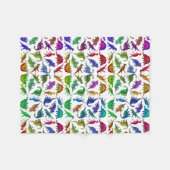 私はカラフルな恐竜のフリースブランケットを愛します フリースブランケット (正面(横))