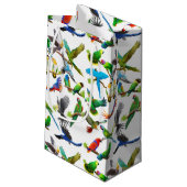 私はカラフルのオウムのギフトバッグを愛します スモールペーパーバッグ (裏面アングル)