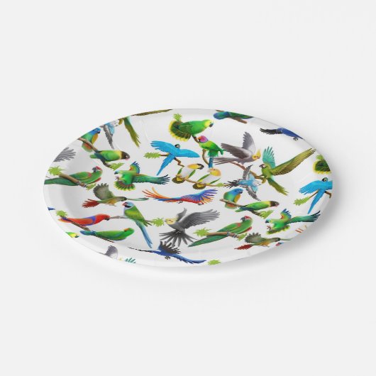 私はカラフルのオウムの紙皿を愛します ペーパープレート (アングル)