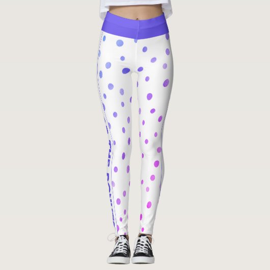 私はカラフルドットで白いドーナツのためにそれを行う レギンス (正面)