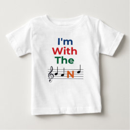 私はカラフルバンド音楽ノートの音楽ユーモアを持っている ベビーTシャツ